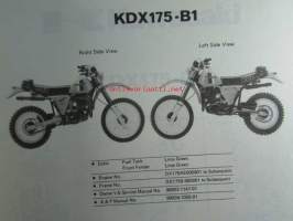 Kawasaki KDX175-B, For European Market, motorcycle Parts Catalog - varaosaluettelo