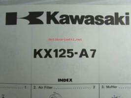 Kawasaki KX125-A series KX125A7, For European Market, motorcycle Parts Catalog - varaosaluettelo