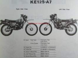 Kawasaki KE125-A7, For European Market, motorcycle Parts Catalog - varaosaluettelo