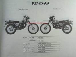 Kawasaki KX125-A series KX125A9 KX125A10, For European Market, motorcycle Parts Catalog - varaosaluettelo