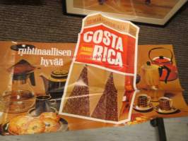 Costa Rica-kahvimainos, isokokoinen myymälämainontaan tarkoitettu juliste