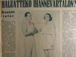 Viikonloppu 1937 nr 30, sis. mm. seur. artikkelit / kuvat / mainokset; Haluatteko ihanne vartalon, Takaisin elämään, Köyhä tyttö menee naimisiin, katso