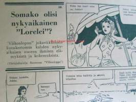 Viikonloppu 1937 nr 30, sis. mm. seur. artikkelit / kuvat / mainokset; Haluatteko ihanne vartalon, Takaisin elämään, Köyhä tyttö menee naimisiin, katso