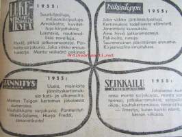 Viikonloppu 1954 nr 45, sis. mm. seur. artikkelit / kuvat / mainokset; Vapautettu kuoleman jälkeen, Laulajattaren ohdakkeinen tie kuuluisuuteen, Hänen