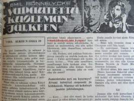 Viikonloppu 1954 nr 45, sis. mm. seur. artikkelit / kuvat / mainokset; Vapautettu kuoleman jälkeen, Laulajattaren ohdakkeinen tie kuuluisuuteen, Hänen