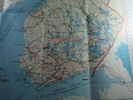 Finland travel map and quide - Suomen matkailukartta (sisäiset lentoyhteydet), katso kuvista sisältö tarkemmin