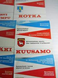 KOP Kansallis-Osake-Pankki julkaisema kaupungin matkailukarttasarja, 14 eri kaupungin matkaoppaat - Lahden kesä-talvi ulkoilukartta, katso kuvista sisältö tarkemmin