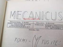 Mekanikus 6 kpl numeroita vuosilta 1951-52 - Suomen teknillisten opistojen oppiloasyhdistysten yhteistoimintajulkaisuja Turun, Helsingin ja Tampereen Teknillisten