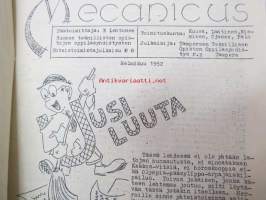 Mekanikus 6 kpl numeroita vuosilta 1951-52 - Suomen teknillisten opistojen oppiloasyhdistysten yhteistoimintajulkaisuja Turun, Helsingin ja Tampereen Teknillisten