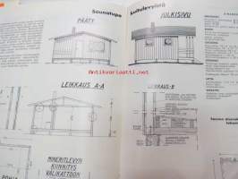 Sauna, saunarakenteita - Kuitulevyneuvonta -rakennusohjeita rakennepiirustuksineen