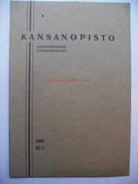 Kansanopisto  1937 nr 1- maaseudun vähävarainen väestö ja kansanopistokasvatus, kansanopiston syntyajoilta 1890, Lapuan 1. N.S. kansanopisto