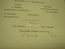 Littoinen Oy / Suojeluskuntain Yliesikunta Hankintasopimus -asiakirja Kopio