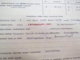 Autorenkaiden ostolupa-anomus / Kansanhuoltoministeriö Autotarviketoimistolle 23.1.1945, Federal vm. 1934 kuorma-auto malli 25.B.153-107 rek. nr V-865, auton