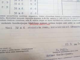 Autorenkaiden ostolupa-anomus / Kansanhuoltoministeriö Autotarviketoimistolle 23.1.1945, Federal vm. 1934 kuorma-auto malli 25.B.153-107 rek. nr V-865, auton