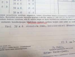 Autorenkaiden ostolupa-anomus / Kansanhuoltoministeriö Autotarviketoimistolle 23.1.1945, Federal vm. 1934 kuorma-auto malli 25.B.153-107 rek. nr V-865, auton