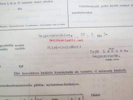 Autorenkaiden ostolupa-anomus / Kansanhuoltoministeriö Autotarviketoimistolle 23.1.1945, Federal vm. 1934 kuorma-auto malli 25.B.153-107 rek. nr V-865, auton