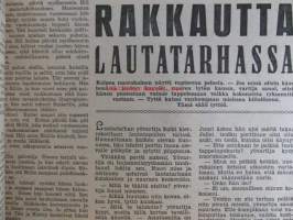 Viikonloppu 1942 nr 7, sis. mm. seur. artikkelit / kuvat / mainokset; Tyttö suoristi selkänsä, Rakkautta lautatarhassa, Nora Charles pettävän varjon kaunis