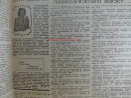 Viikonloppu 1942 nr 7, sis. mm. seur. artikkelit / kuvat / mainokset; Tyttö suoristi selkänsä, Rakkautta lautatarhassa, Nora Charles pettävän varjon kaunis