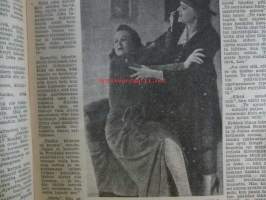 Viikonloppu 1942 nr 7, sis. mm. seur. artikkelit / kuvat / mainokset; Tyttö suoristi selkänsä, Rakkautta lautatarhassa, Nora Charles pettävän varjon kaunis