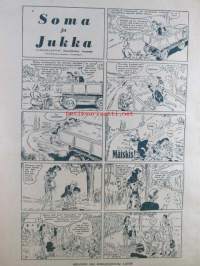 Viikonloppu 1942 nr 7, sis. mm. seur. artikkelit / kuvat / mainokset; Tyttö suoristi selkänsä, Rakkautta lautatarhassa, Nora Charles pettävän varjon kaunis