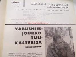 Kansa Taisteli 1965 nr 6 sis. seur. artikkelit; Reino Penttinen - Varusmiesjoukko tulikasteessa, Ossi Pulkkinen - Omelian mottia kukistamassa, Veikko Savolainen -