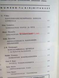 Kansa Taisteli 1965 nr 7 sis. seur. artikkelit; U. Viska - Rannikkoiskukomppania Hangon lohkolla, Aino Lemaitre - Sairasjunan päiviä ja öitä, Matti Haussila -