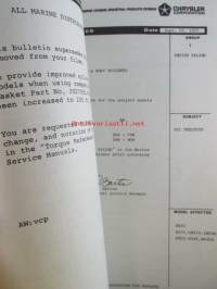 Chrysler Marine engine, Model LM 318 Service Manual (part no 81-770-9565) - Huolto-ohjekirja, katso kuvista sisältö tarkemmin.