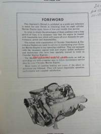 Chrysler Marine engine, Chrysler 250, Operating Manual (part no 81-770-1568) - Käyttöohjekirja, katso kuvista sisältö tarkemmin.