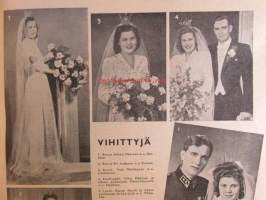 Eeva 1947 nr 4 huhtikuu, sis. mm. seur. artikkelit / kuvat / mainokset; Kannessa Eeva-Kaarina Volanen, Malabarin rannikolla, Kuukauden paras elokuva, Aistikasta