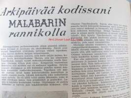 Eeva 1947 nr 4 huhtikuu, sis. mm. seur. artikkelit / kuvat / mainokset; Kannessa Eeva-Kaarina Volanen, Malabarin rannikolla, Kuukauden paras elokuva, Aistikasta