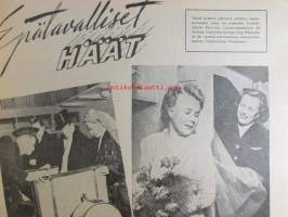 Eeva 1947 nr 4 huhtikuu, sis. mm. seur. artikkelit / kuvat / mainokset; Kannessa Eeva-Kaarina Volanen, Malabarin rannikolla, Kuukauden paras elokuva, Aistikasta