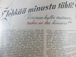 Eeva 1947 nr 4 huhtikuu, sis. mm. seur. artikkelit / kuvat / mainokset; Kannessa Eeva-Kaarina Volanen, Malabarin rannikolla, Kuukauden paras elokuva, Aistikasta