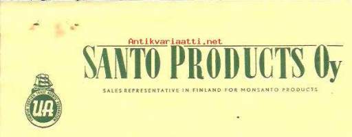 Santo-Products Oy Helsinki 1955  - firmalomake