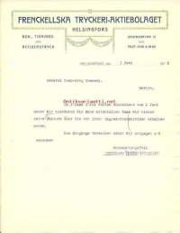 Frenckellska Tryckeri Ab 7.7.1912  - firmalomake