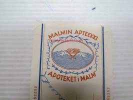 Malmin Apteekki, Helsinki, 7.11.1967 Apoteket i Malm -apteekkisignatuuri
