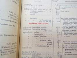 Polak &amp; Schwarz 1939 hajusteitten, kemikaalien, esanssien yms. tukkumyyjä -tuoteluettelo
