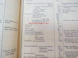 Polak &amp; Schwarz 1939 hajusteitten, kemikaalien, esanssien yms. tukkumyyjä -tuoteluettelo