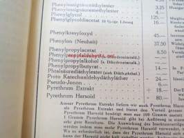 Polak &amp; Schwarz 1939 hajusteitten, kemikaalien, esanssien yms. tukkumyyjä -tuoteluettelo