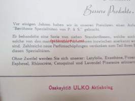 Polak &amp; Schwarz 1939 hajusteitten, kemikaalien, esanssien yms. tukkumyyjä -tuoteluettelo