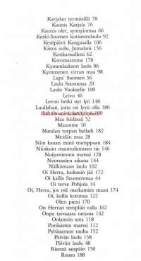 Suomeni laulut, 1993.Tuttuja ja tunnelmallisia suomalaisia runoja, jotka tunnetaan myös koskettavina komeina lauluina. Kuvituksena on maalauksia ja  piirroksia.