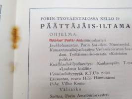 Satakunnan työväen II Maakuntajuhlat Porissa 17-18.6.1933 -juhlaopas