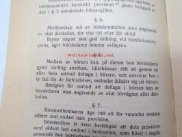 Ordningsregler för Helsingfors Fondbörs. Fastställda av Börskommittén den 11 februari 1919. -Helsingin Arvopaperipörssin järjestyssäännöt. Pörssikomitean