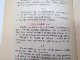 Ordningsregler för Helsingfors Fondbörs. Fastställda av Börskommittén den 11 februari 1919. -Helsingin Arvopaperipörssin järjestyssäännöt. Pörssikomitean