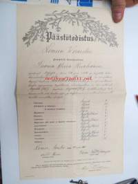 Päästötodistus Lemun Weraisten (Verainen) ylemmästä kansakoulusta Suoma Aliisa Ruohonen 22.5.1920