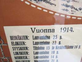 Hevosmyyjäiset Turun Hippodromilla 1914-1915 -kehystetty, alkuperäinen juliste