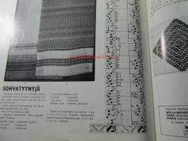 Kotiteollisuus 1973 nr 4, kirjontaa karjalaisittain, mikä on Winsor-tuoli?, revinnäisliinoja, kaula- ja hartiahuiveja, keinutuolinmattoja, sohvatyynyjä