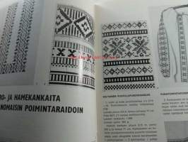 Kotiteollisuus 1975 nr 4, Ritva Karpio: Minne katosi lampetti?, kirjottujen peittojen sarja jatkuu, pusero- ja hamekankaita kansanomaisin poimintaraidoin, kouluissa