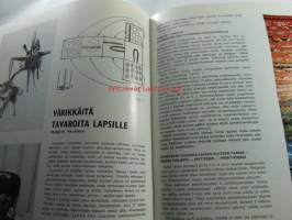 Kotiteollisuus 1975 nr 4, Ritva Karpio: Minne katosi lampetti?, kirjottujen peittojen sarja jatkuu, pusero- ja hamekankaita kansanomaisin poimintaraidoin, kouluissa