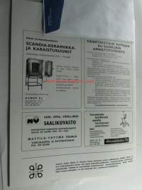 Kotiteollisuus 1975 nr 4, Ritva Karpio: Minne katosi lampetti?, kirjottujen peittojen sarja jatkuu, pusero- ja hamekankaita kansanomaisin poimintaraidoin, kouluissa