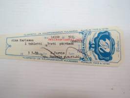 Joutsen Apteekki, Turku, 3.3.1959 -apteekkisignatuuri, reseptiliuska